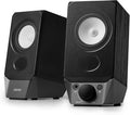 Edifier R19BT 2.0 PC Speaker System with Wooden Cabinet Bluetooth 5.3 Full Stereo Sound Strong Bass Volume Control 3.5mm Input/USB-A Sound Card for Computer/TV/Smartphone/Tablet - Black