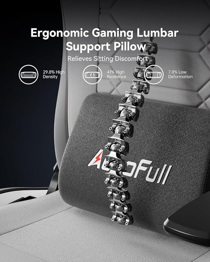 AutoFull C3 Gaming Chair PC Chair with Ergonomics Lumbar Support Racing Style PU Leather High Back Adjustable Swivel Task Chair with FootrestGrey