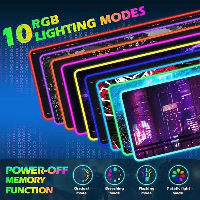 ToLuLu RGB Gaming Wireless Charging Mouse Pad 15W 10 Light Modes LED Mouse Pad Computer Keyboard Mat Mousepad 800x300x4MM Extended Large Desk Mat for Gaming MacBook Laptop PC Neon Purple Sign