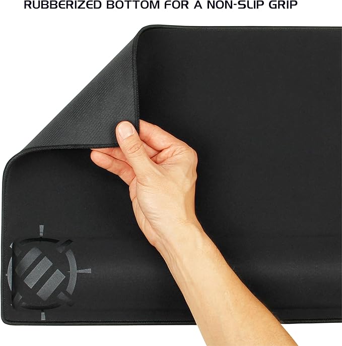 ENHANCE XXL Large Mouse Pad for Desk with 2XL Ergonomic Memory Foam Wrist Rest Support (31.5 x 13.78 x 1 inches) - Desk Pad with Anti-Fray Stitching &amp Soft Cushion Mat Surface Designed in The U.S