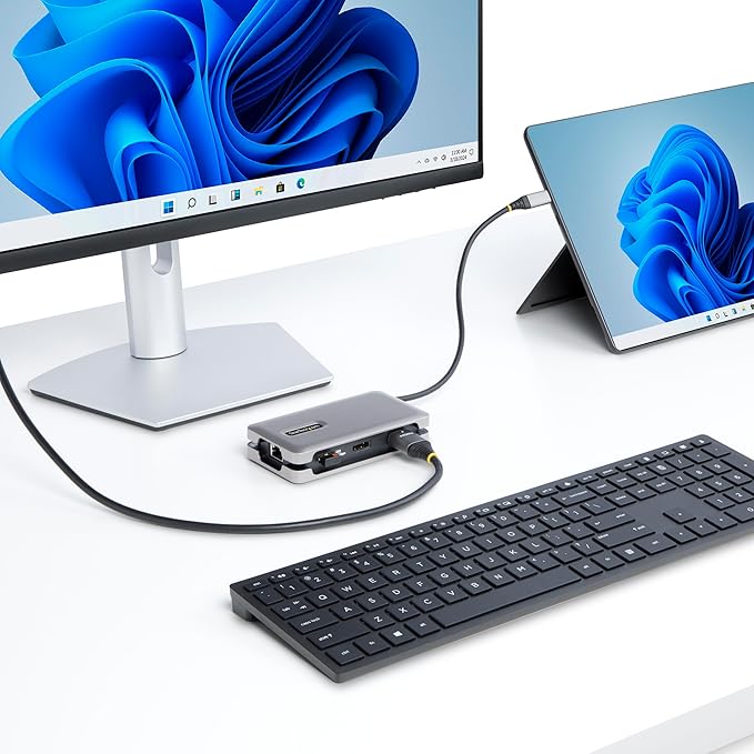 StarTech.com USB-C Docking Station for MacBook Pro M1 M2 M3 M4 and Windows 4K 60Hz HDMI or DP Video USB 10Gbps Hub 100W Laptop Charging GbE 1ft/30cm Cable