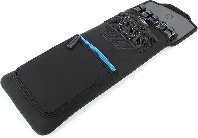 ENHANCE Keyboard Sleeve Travel Case for TKL Tenkeyless Compact Tournament eSports Gaming Keyboards (up to 15 Inches) - Rugged Neoprene Construction  Zipper Mouse Storage and Cable Storage Pouch