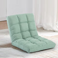 Folding Floor Chair with Back Support Adjust Lay Flat Recliner Oversized Lounge Wide Lazy Boy Gaming Ergonomic Single Sofa Seat for Living Room Bedroom(Green)