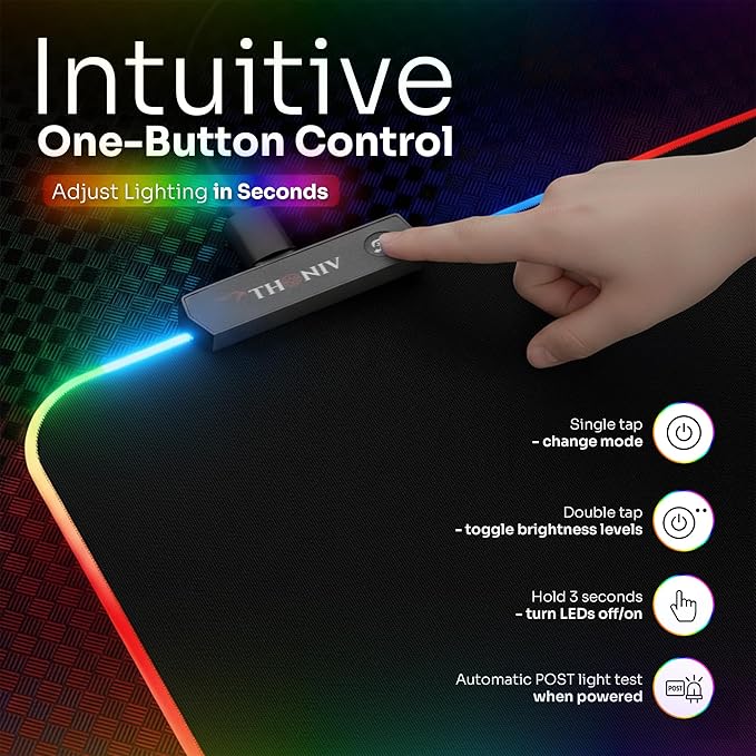 RGB Mouse Pad 35.4×15.7 Inches – Extended LED Mouse Pad with 14 Lighting Modes Gaming Desk Mat PC Gaming Accessories Large Keyboard Pad with Non-Slip Rubber Base.
