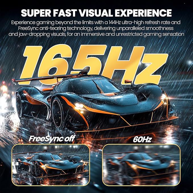 CRUA 34'' White Gaming Monitor 165Hz/144Hz 21:9 1500R Ultrawide Curved Monitor WQHD 3440X1440 120%sRGB VA Panel Computer Monitor Support Freesync PIP/PBP HDMI2.0 &amp DP1.4 Wall Mount&ampTilt Ad