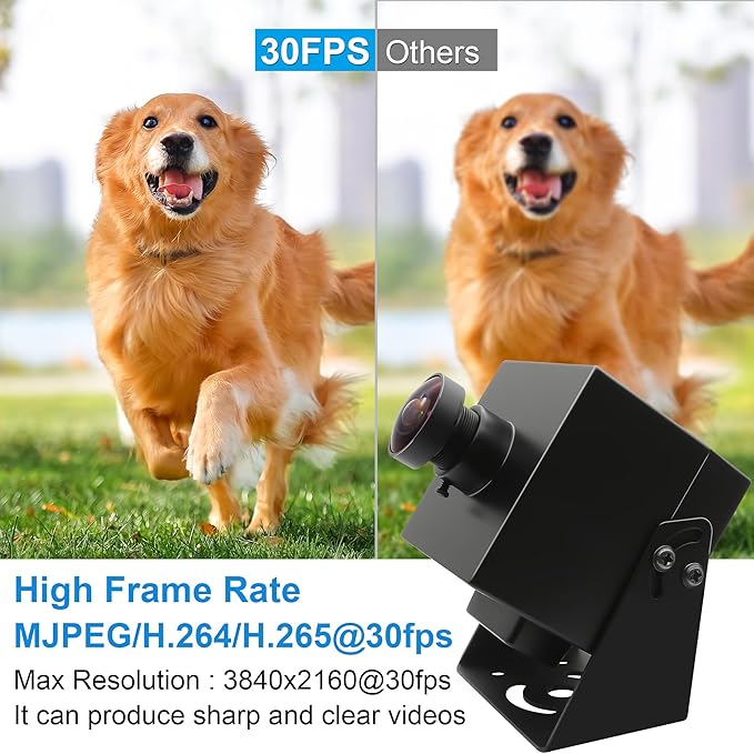 MMlove 4K HDMI Camera High Speed 30FPS USB Camera 8MP Streaming Webcam with 170° Wide Angle Fisheye Lens H.265 2X Digital Zoom Simultaneous Output Close up Lightburn Camera for PC Laptop