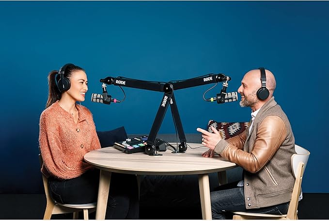 Rode XDM-100 USB Dynamic Microphone with PSA1+ Desk-Mounted Broadcast Microphone Boom Arm