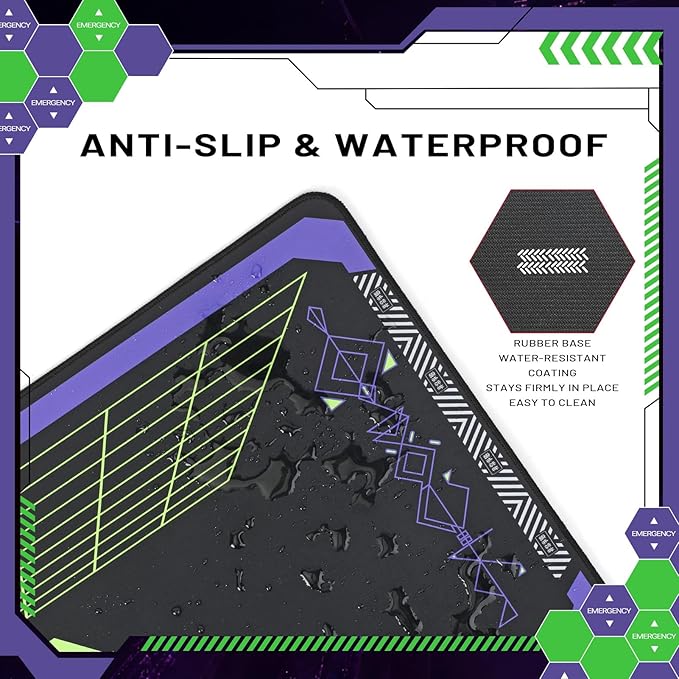 Neon Genesis Evangelion Inspired Mouse Pad - 35.4x15.7 Large Desk Mat Grid Design for Anime Fans &amp Gamers