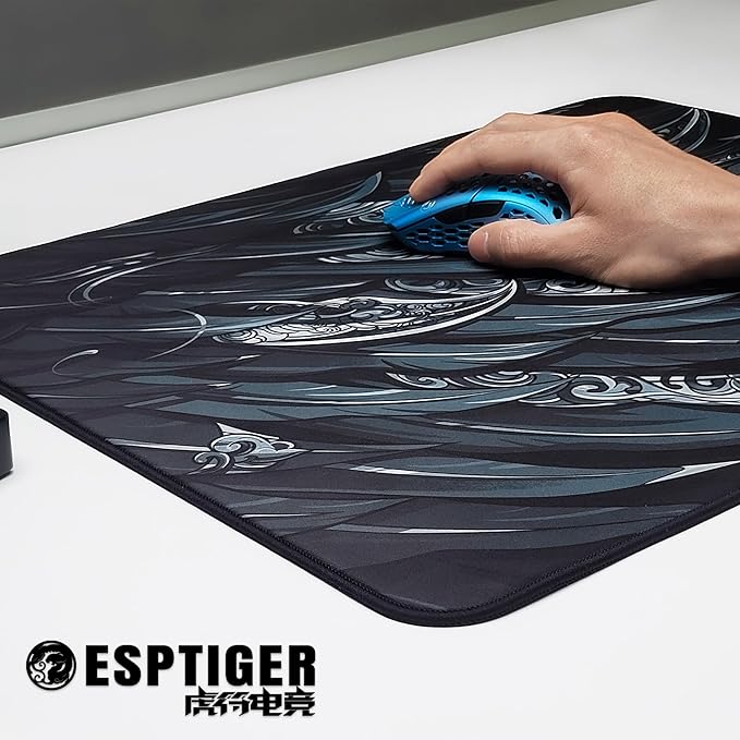 Mouse Pads EspTiger Po Ying (480 x 400 x 4mm) Standard Size Balance Precise Accuracy Control Smooth Large Cloth Gaming Mousepad - Black Wing Armor Design