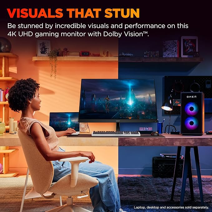 HP OMEN 31.5 inch UHD 144Hz Smart Gaming Monitor 4K UHD Display (3840 x 2160) IPS Panel Technology VESA DisplayHDR 400 1ms GtG (with Overdrive) NVIDIA G-SYNC Compatible Black OMEN 32x (2025)