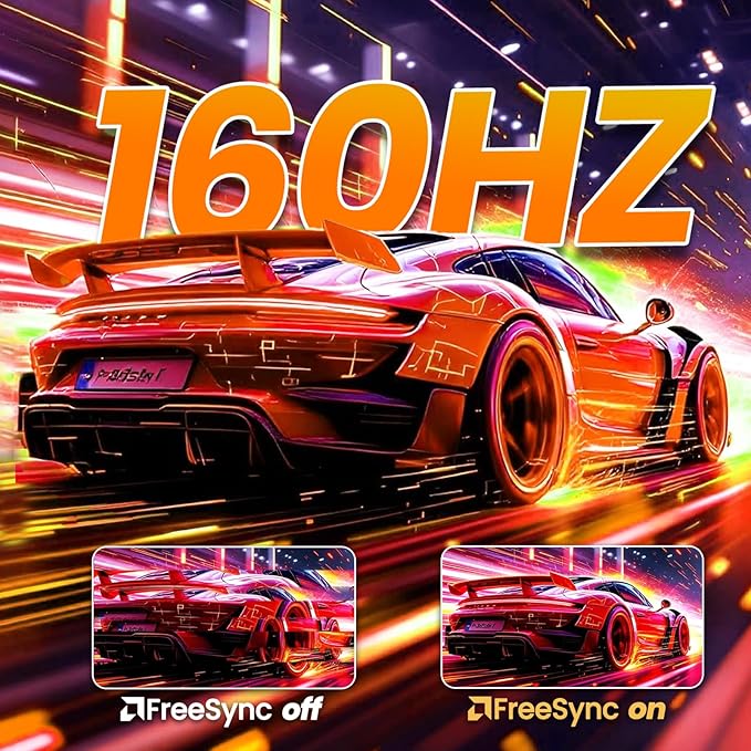 CRUA 27” 4K Gaming Monitor UHD 3840x2160 160Hz IPS Screen Height/Pivot/Swivel/Tilt Adjustable Vertical Monitor Support AMD FreeSync Built-in Speakers 120% sRGB PIP/PBP HDMI 2.1 &amp DP 1.4-Bla