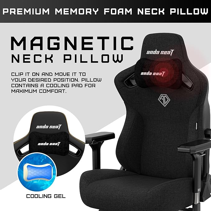 Anda Seat Kaiser 3 Gaming Chair for Adults - XL Reclining Video Game Chairs Fabric Ergonomic Gaming Chair Heavy Duty Neck &amp Back Lumbar Support - Luxury Black Computer Chairs for Home &amp Work