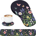 EYROZILL 3 in 1 Ergonomic Mousepad with Wrist Rest Gaming Keyboard Mouse Pad with Wrist Support Non-Slip Base Massage Design Pain Relief (Butterfly)