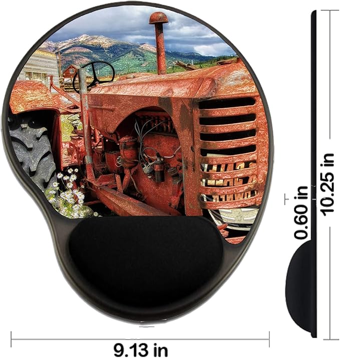 MSD Mousepad Wrist Rest Protected Mouse Pads/Mat with Wrist Support Design for Tractor Farm Agriculture Old Rural Equipment Wheel Field Agricultural Farmi