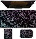Wrist Rest for Computer Keyboard Small Mouse Pad and Desk Pad Mat 23.6 x 11.8 Set Office Desk Mat Non-Slip PU Desk Mat for Computer Laptop Office Gaming Home and Writing Pink Line