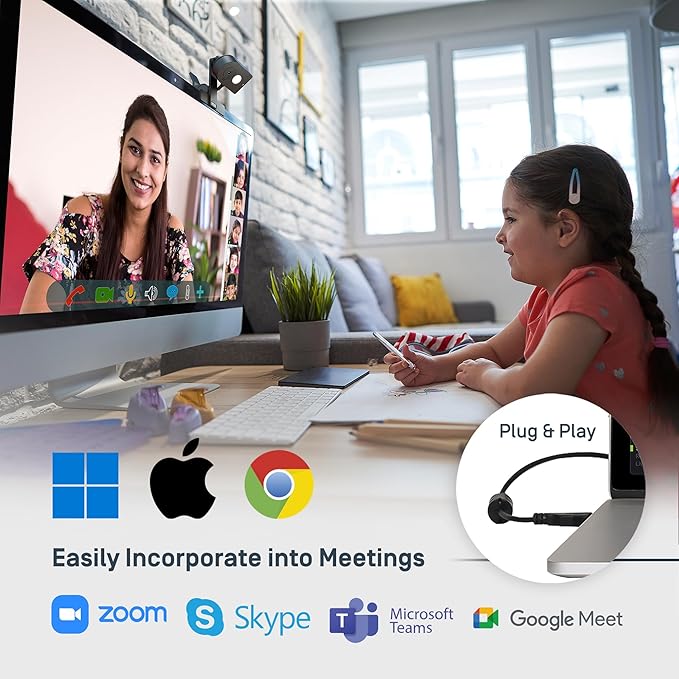 IPEVO MP-8M Multi-Purpose 4K USB 1080P Webcam Microphone with AI Noise Reduction Flexible mounting Options for Video Calls Gaming Streaming Conferencing Hybrid Work Streaming Vlogging