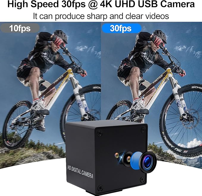 MMlove 8K USB Camera 48MP Webcam 4K 30FPS High Speed Autofocus Lightburn Camera with 70 Degree No Distortion Lens Industrial Security Wabcam for Skype/Zoom/FaceTime/HangoutsPC/Laptop/Raspberry Pi