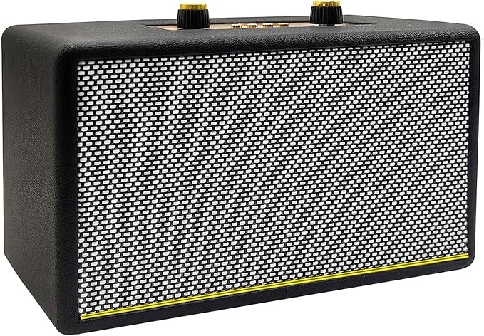 Portable Retro Bluetooth Speaker with FM Radio Treble/Bass Aux InputUSB PortMicro SD Card Slot- Wireless Loud Speakers Battery PoweredGifts for Home/Classroom/Party