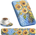 Ospelelf 3 in1 Ergonomic Wrist Rest Pad for Computer Keyboard and Mouse Large Mouse Pad Set with Support for Office Sunflower