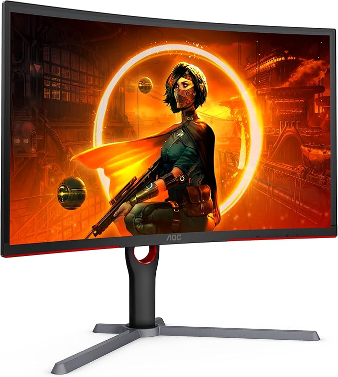 AOC Gaming CQ27G3S Frameless Curved Gaming Monitor QHD 2K 2560x1440 1000R VA 165Hz 1ms FreeSync PremiumBlack (Renewed)