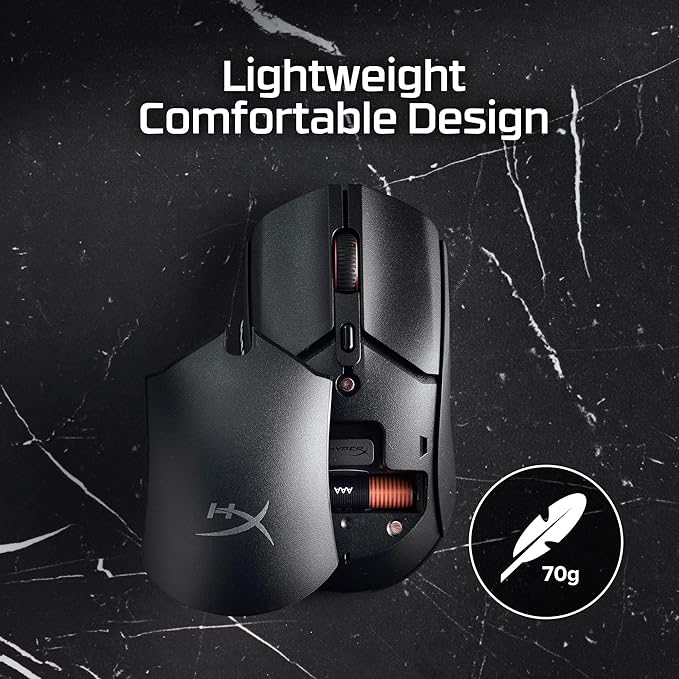 HyperX Pulsefire Haste 2 Core Wireless – Gaming Mouse for PC Long Battery Life Lightweight Custom Core Sensor Dual Wireless Connectivity Black (Renewed)