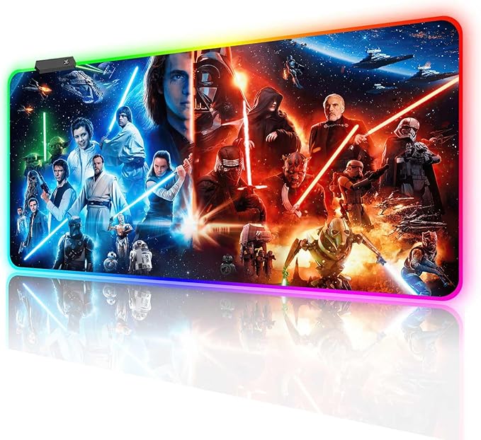 Large Gaming RGB Mouse Pad XXLLarge Wide Gaming MousepadDesk AccessoriesOffice SuppliesOffice DecorNon-Slip Rubber Base and Stitched Edges Desk Pad for Computer Game Office Work31.5x15.7
