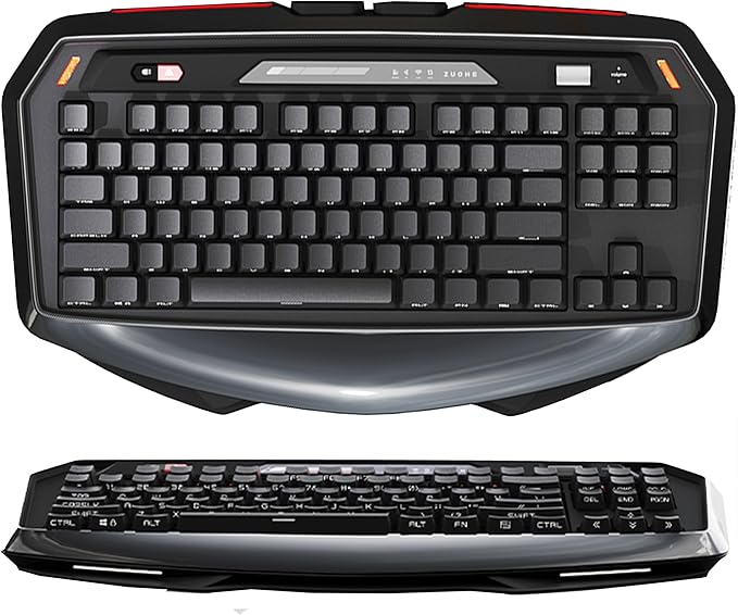 ZORNHER MAX870 Wireless Mechanical Gaming Keyboard80% Black Custom Creamy Sound Keyboard with Shine Through PBT KeycapsPre-lubed Linear SwitchesHot-SwappableRGB Backlit2.4GHz/USB-C/BT5.0