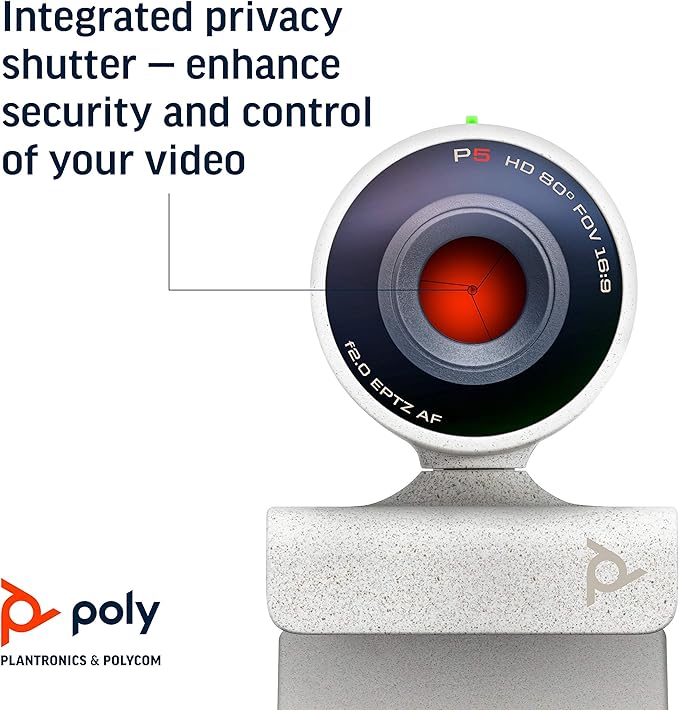 Plantronics Poly - Studio P5 Webcam with Poly Sync 20+ Speakerphone Kit Polycom - 1080p HD Professional Video Conferencing Camera &amp Bluetooth Wireless Smart Speakerphone-Certified for Zoom &amp T