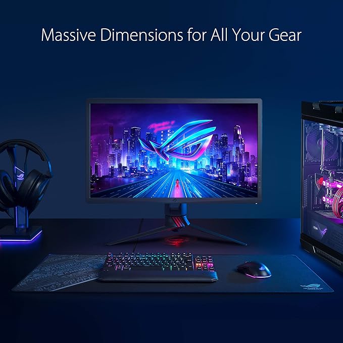 ASUS ROG Sheath BLK Gaming Mouse Pad – 35.4” x 17.3 Extra-Large Surface Ultra-Smooth for Precise Mouse Control Anti-Fray Stitched Edges Non-Slip Base - Black/Gray