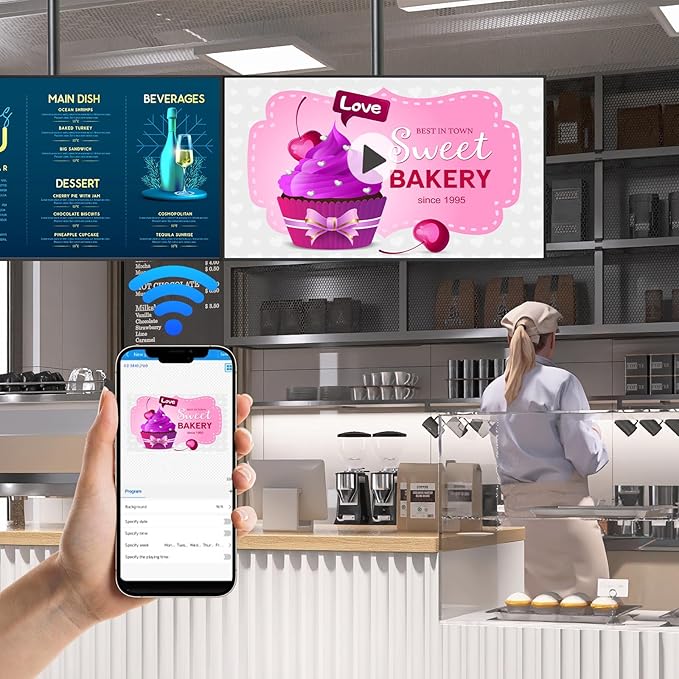 Digital Signage 43 Inches Digital Signage Display LED Screen High Brightness Advertising Display Kiosk High Brightness Android Vertical Horizontal Poster with Content Management System