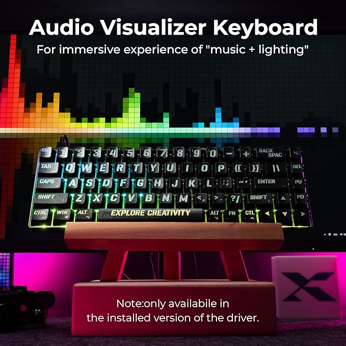 XVX HE68 Max Rapid Trigger Keyboard 60% PercentHall Effect Keyboard with Gateron Magnetic Jade Max SwitchCNC Aluminum Frame Custom Mechanical Key Board for PC/Laptop/Xbox/PS4/PS5Miami Theme Black