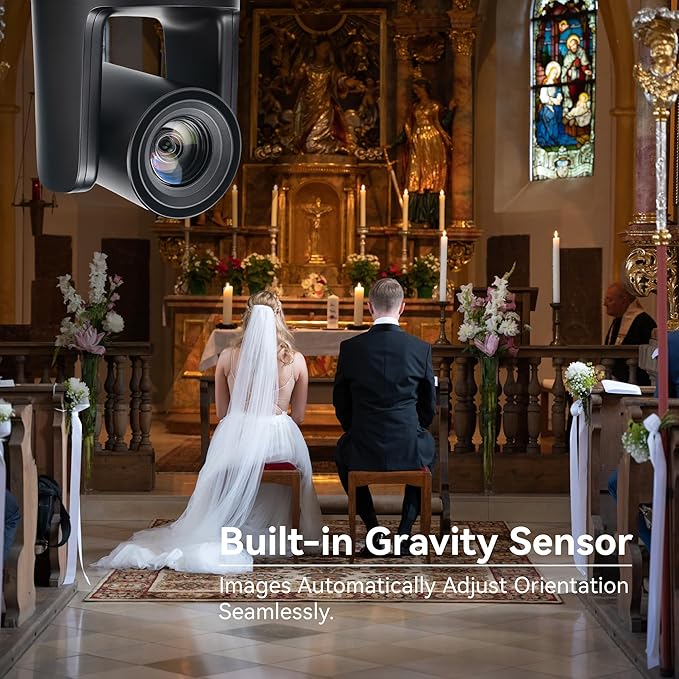 TONGVEO AI Auto-Tracking PTZ Camera: 20X Optical Zoom 1080P 60fps HDMI SDI USB PoE Video Camera for Church Worship Live Streaming Conference Room Webcam for OBS