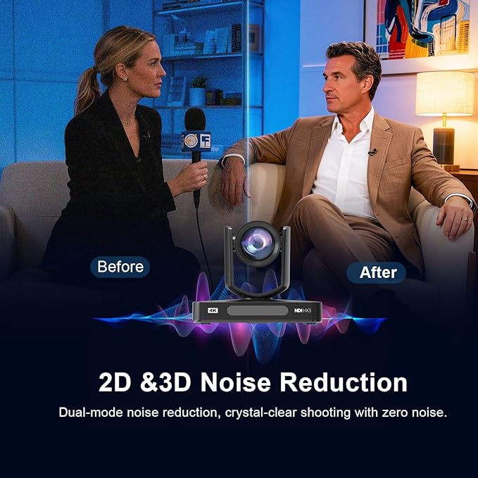 AVKANS NDI PTZ Camera 4K 20X HDMI SDI AI AUTO Tracking PTZ Camera with IP Live Streaming for Church Worship Live EventsPoE Support