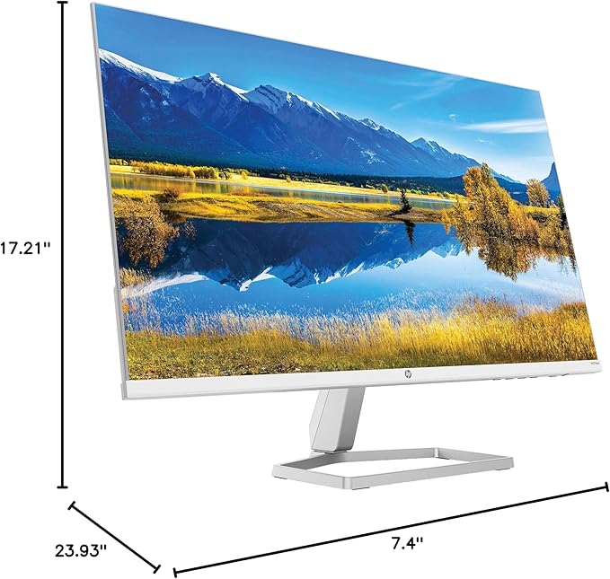 HP 27 FHD IPS (1920x1080) Monitor with Speakers Bundle with Docztorm Dock 100Hz Refresh Rate Flicker-Free 2X HDMI 1x VGA Ideal for Home &amp Business White/Silver (2026 Latest Model)