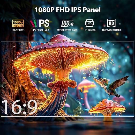 15.6'' Laptop Triple Screen Extender One Cable Connection 1080P FHD IPS Portable Dual Monitor with Speaker Ultra-Slim Travel Monitor for 13-17.3 Laptops Compatible with MacOS Windows Android