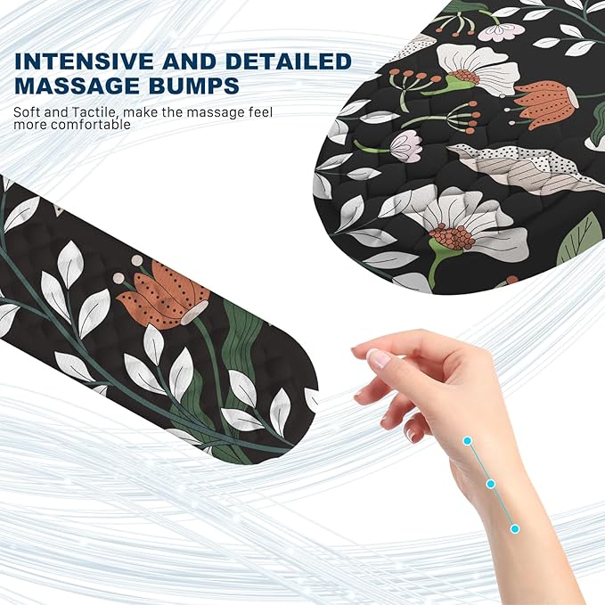 Ergonomic Mouse Pad and Keyboard Wrist Rest with Massage Design Space-Saving Mouse Pad Wrist Support Memory Foam Wrist Rest with Non-Slip PU Base for Computer Desk Multiflora