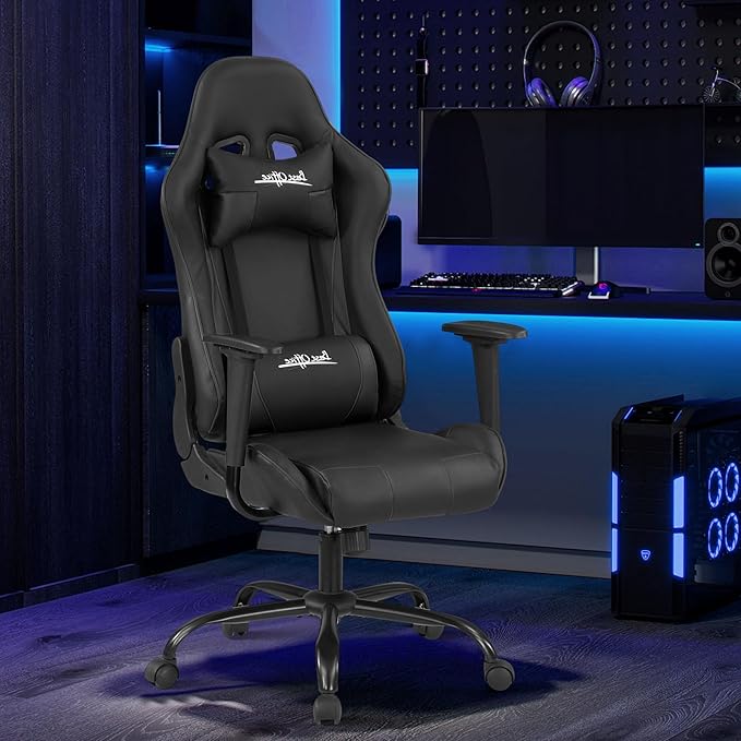 Silla Gamer Chair - Ergonomic High Back PC Gaming Recliner with Headrest &amp Lumbar Support for Adults &amp Kids Ages 8-12