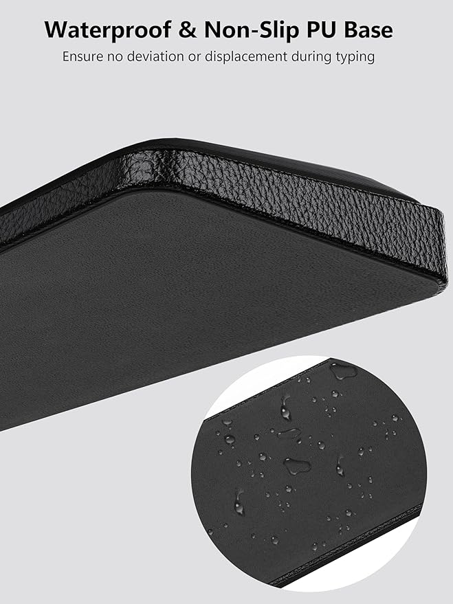 TopMade Keyboard Wrist Rest Cooling Gel &amp Upgrade Soft Memory Foam Design Wrist Support for Keyboard Full-Size Keyboard Hand Rest Pad Ergonomic Palm Rest for for Long Hours of Work Gaming Bla