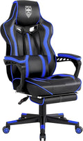 Vonesse Gaming Chairs for Adults Gamer Chair with Footrest and Massage Reclining Big and Tall Ergonomic Gaming Chair Computer Chairs for Heavy People 300LBS (Blue/Black)