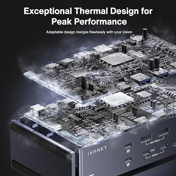 iVANKY FusionDock Max 1 20-in-2 Thunderbolt 4 Docking Station Only for M1-M5 Pro/Max MacBook Quad 6K or Dual 8K Display 40Gbps Dock with 4 Downstream Thunderbolt 4 Ports 100W 2.5G LAN SD 4.0