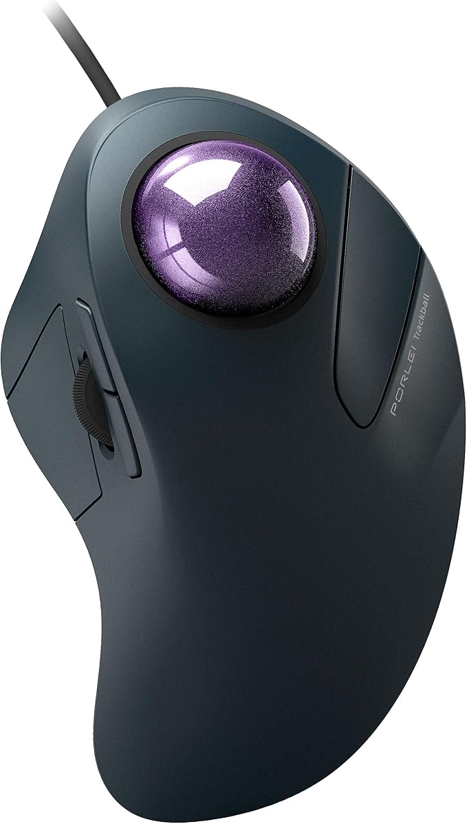 Wired Trackball Mouse for Large Hands Ergonomic Design Reduces Wrist &amp Muscle Strain Precision Tracking with Easy Index Finger Control Compatible with PC Laptop Windows Mac Purple