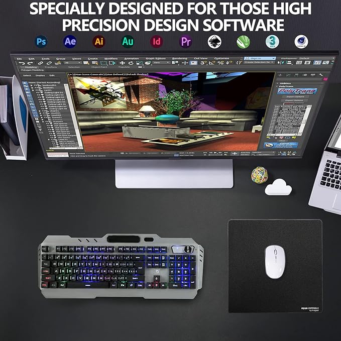 X-Raypad Aqua Control 2 Gaming Mouse Pad Ultra-High Precision Mouse Pad with Perfect Speed and Control Capability Consistent X and Y Glide Designed for Fps Players with Low DPI Requirements