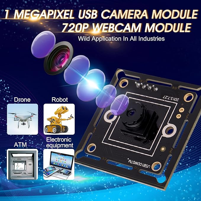 Webcamera_USB HD USB Camera Module High Speed 720P 30fps Webcam Board Mini UVC USB2.0 PC Camera OV9712 Lightburn Camera for Laser Engraver Megapixel Embedded USB Secuirty Camera for Computer