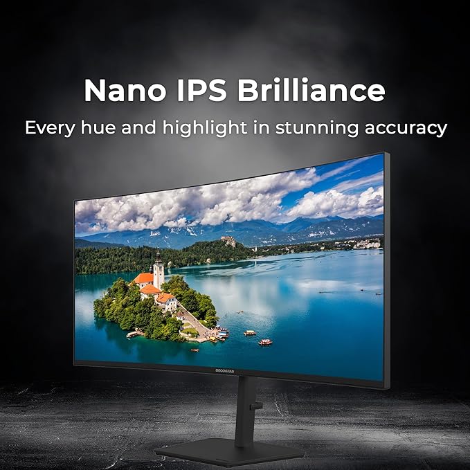 Deco Gear 40 Curved 5K2K Nano IPS Monitor | 5120×2160 UltraWide 21:9 Display 120 Hz Refresh | 65 W USB-C PD | HDR Adaptive Sync | Built-in Speakers for Work