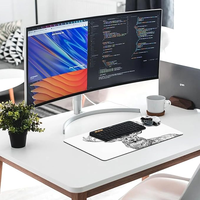 XXL Gaming Mouse Pad Animal Deer XXL Gaming Mouse Pad Large Desk Mat Protector for Desktop Anti-Slip Rubber Extended Computer Keyboard Mat Writing Pad Mousepad for Work Office 15.7 * 35.4 inB-396