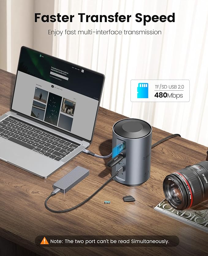 ORICO USB-C Triple Monitor Docking Station with 3 HDMI Ports 15-in-1 USB C Laptop Dock for MacBook Pro M1/M2/Windows 7 USB Ports Ethernet100W PD SD/TF Card Reader 3.5mm Audio (Grey)