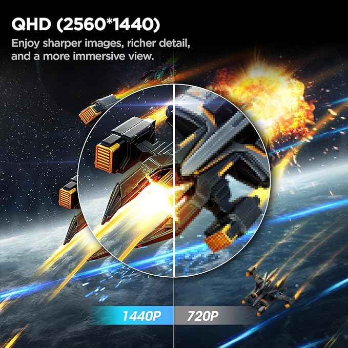 KOORUI 27 Inch Curved Gaming Monitor QHD (2560 x 1440) 180Hz 1ms 1500R Display Adaptive Sync 90% DCI-P3 HDMI 2.0 &amp DisplayPort 1.4 VESA Tilt Eye Care 27E6QCA