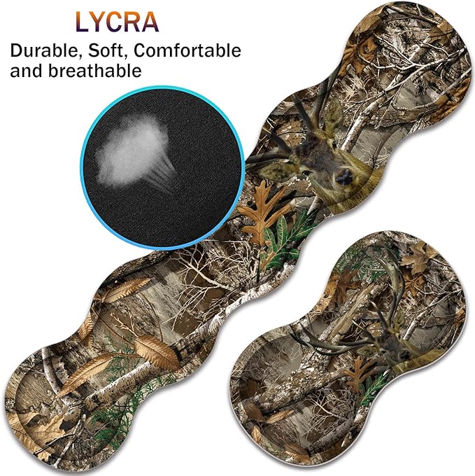 Large XXL Gaming Desk Mat 31.5x 11.8 Ergonomic Keyboard Wrist Rest &amp Mouse Pad Wrist Rest + Coaster Set Non-Slip Base Memory Foam Office and Home Camouflage Giraffe
