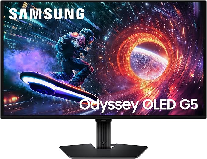 Samsung 27” Odyssey OLED G5 (G50SF) QHD &amp QD-OLED Gaming Monitor 180Hz Refresh Rate 0.03ms (GtG) Response Time NVIDIA G-Sync Compatible AMD FreeSync™ LS27FG500SNXZA