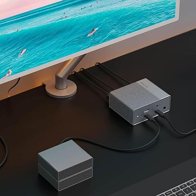 Hyperdrive USB-C &amp Thunderbolt 4 GEN 2 12-in-1 Docking Station 85W PD Dock for MacBook Pro/Air iPad PC 4k USB C Triple Display Hub 10Gbps Gigabit Ethernet